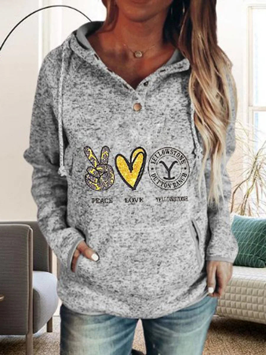 Unisex Fashion Casual printed hooded Pullover