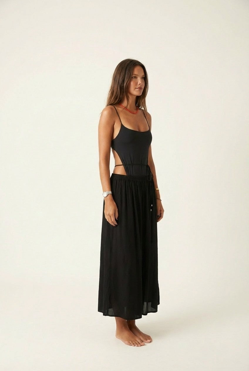 Women's Sleek Rayon Tank and Wide Leg Flowy Pants Resort Set