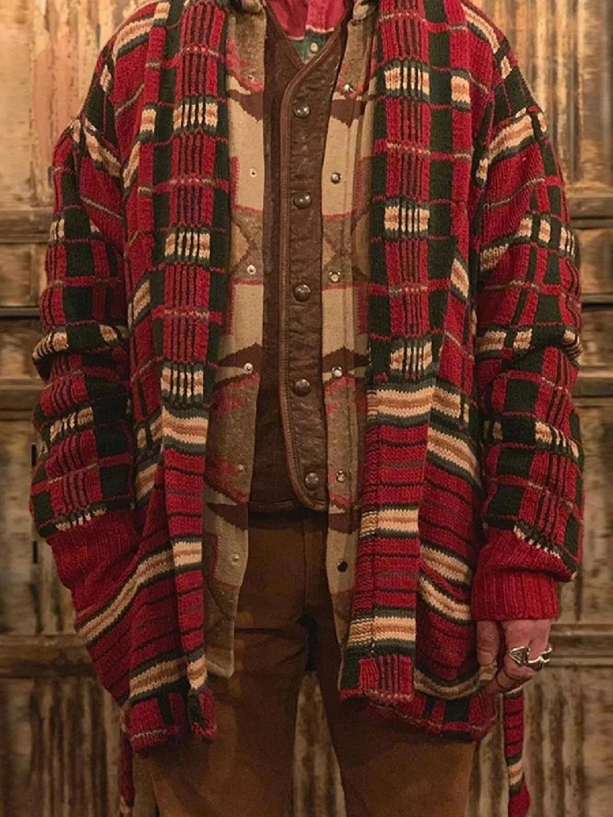 Red Plaid Vintage Coat