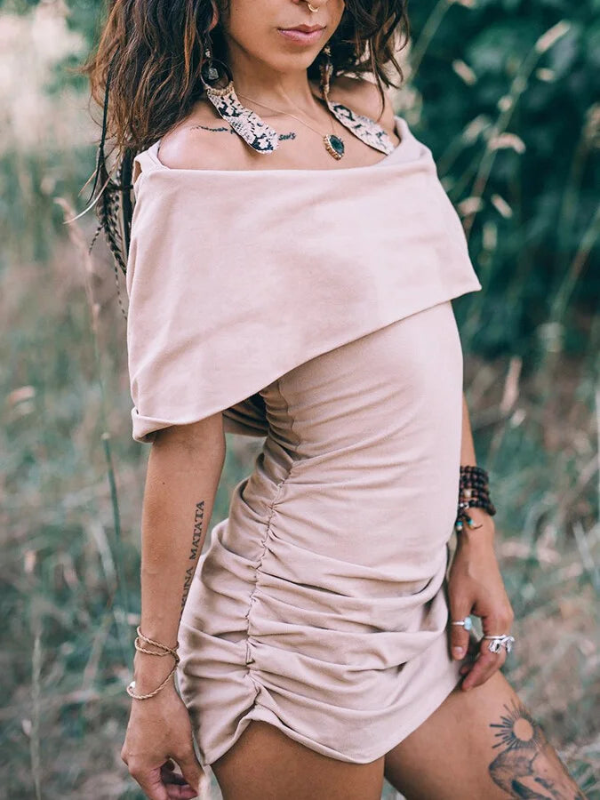 Women's retro racer back hooded dress.