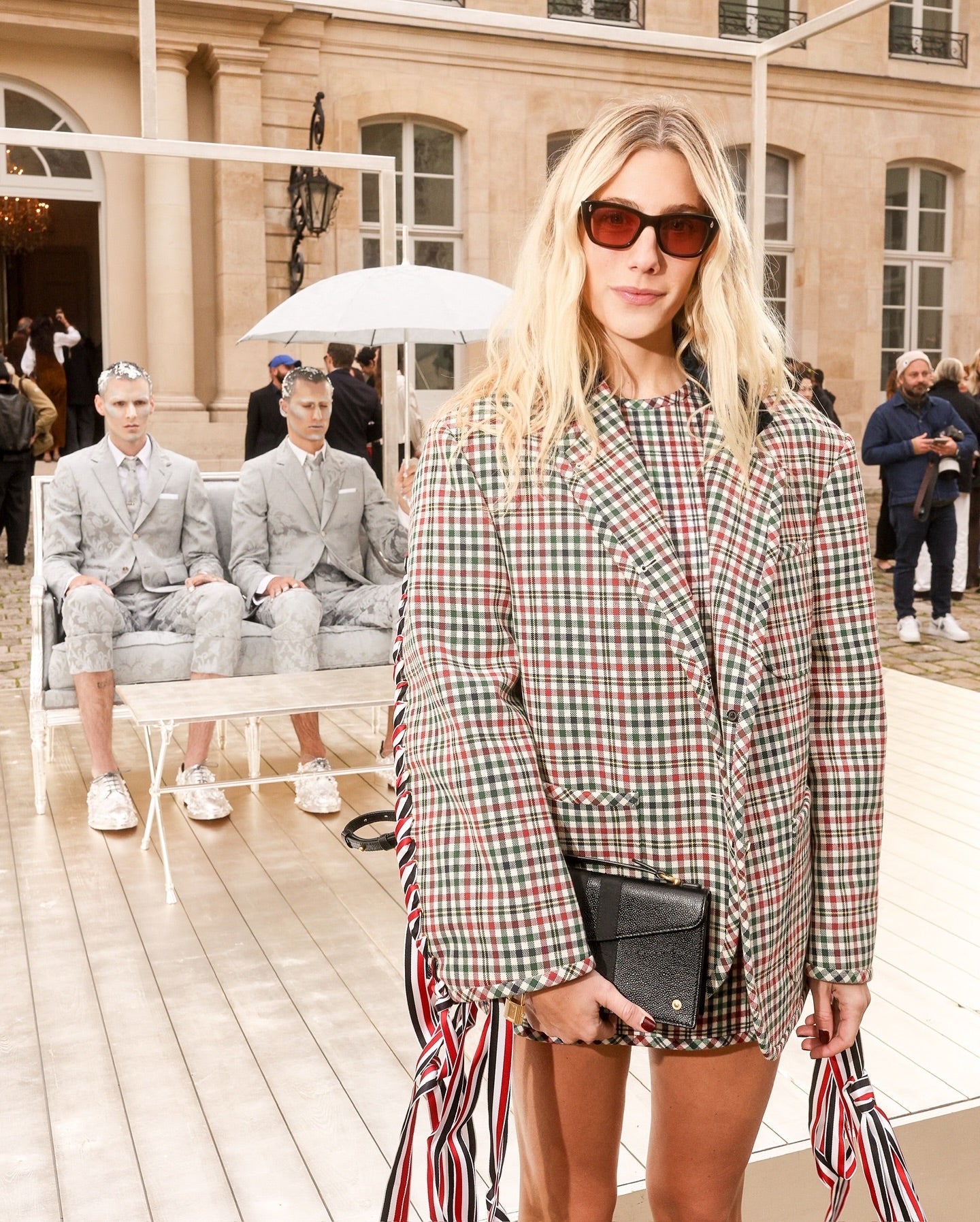 Paris Check Ribbon Blazer