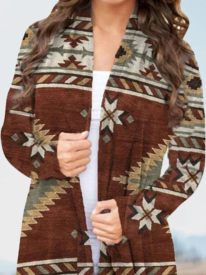 Long Sleeve Printed Cardigan.