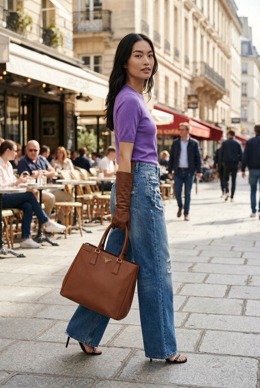 Women's Soft Knit Short Sleeve Crewneck Sweater Slim Fit Top