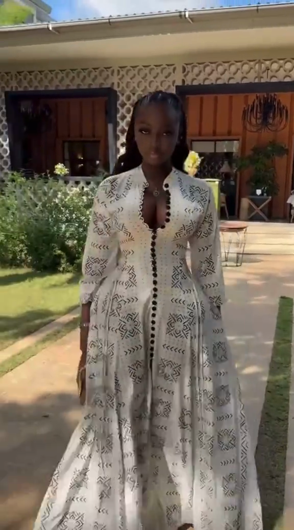 White patterned maxi dress