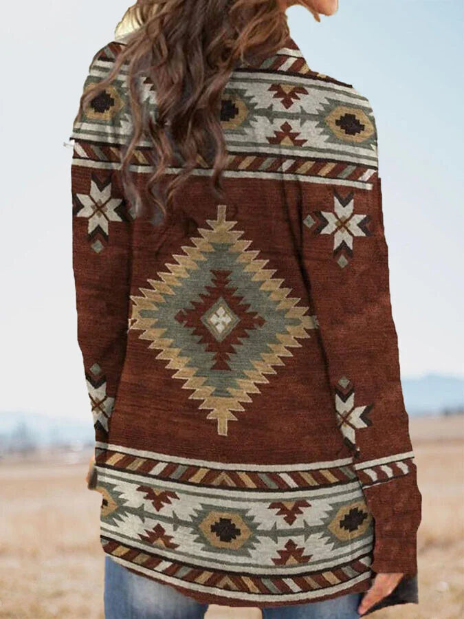 Long Sleeve Printed Cardigan.