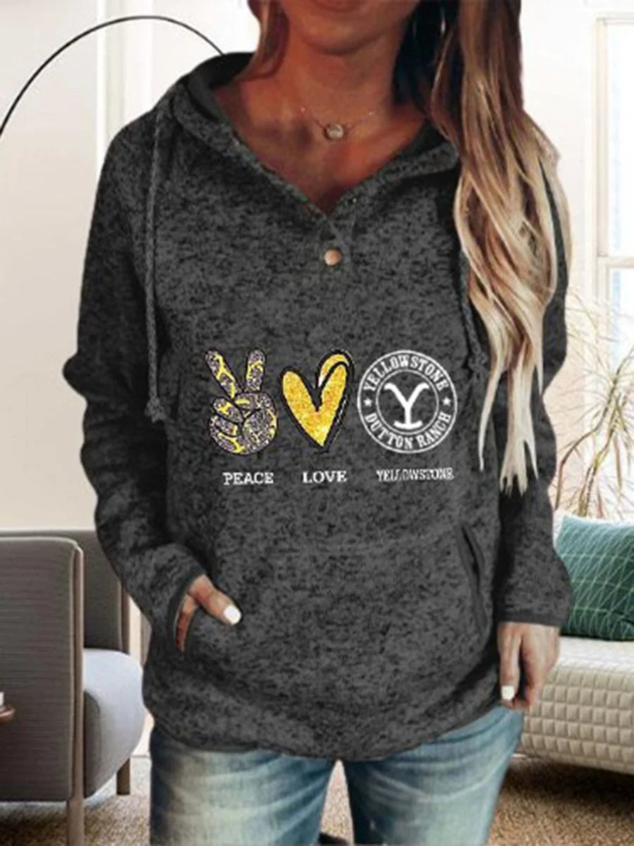 Unisex Fashion Casual printed hooded Pullover