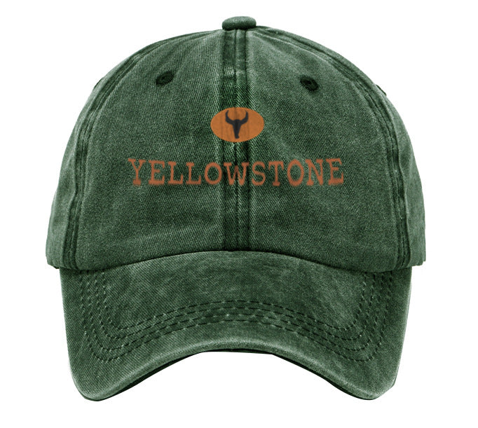 Men's Vintage Yellowstone Print Wash Sun Hat