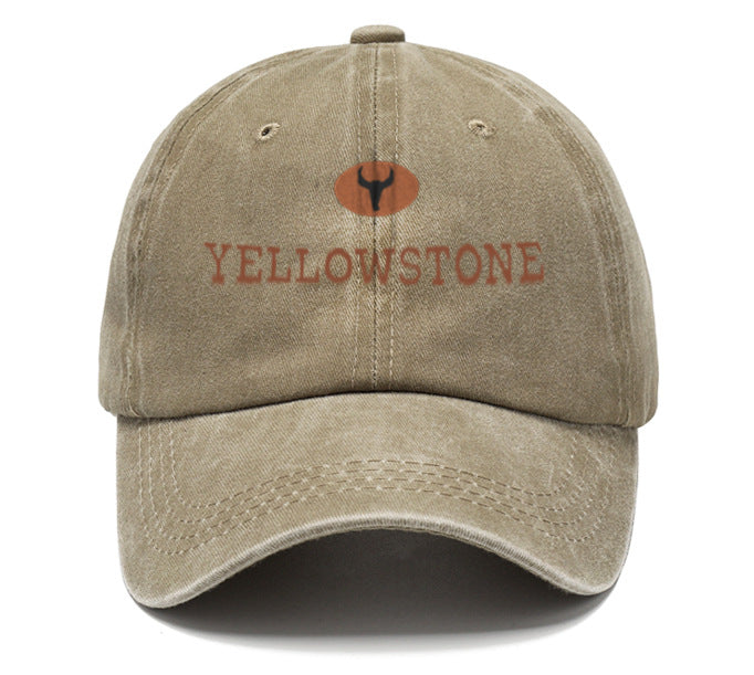 Men's Vintage Yellowstone Print Wash Sun Hat