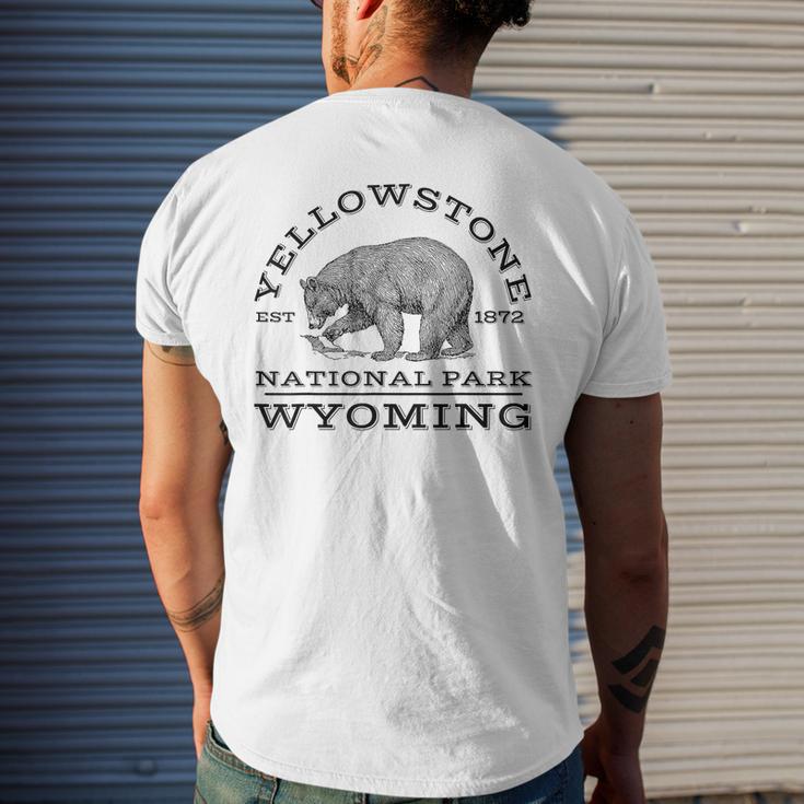 Men Cotton T Shirt Yellowstone National Park Bear Wyoming Hike Outdoors Crewneck Short Sleeve Tee