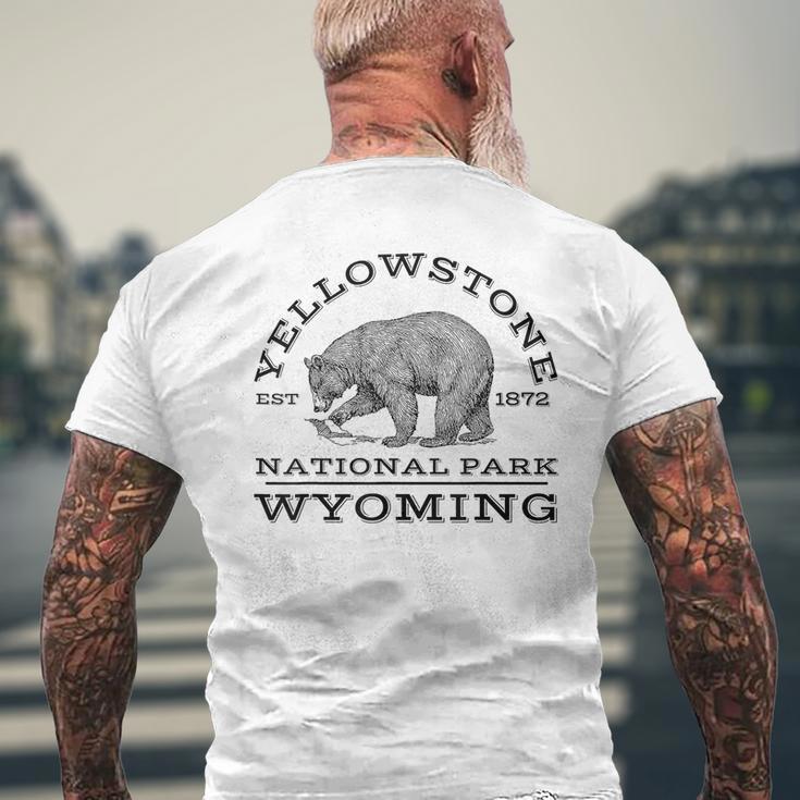 Men Cotton T Shirt Yellowstone National Park Bear Wyoming Hike Outdoors Crewneck Short Sleeve Tee