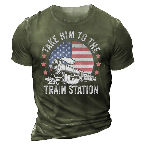 Yellowstone T Shirt Take Him To The Train Station Men's T-Shirt