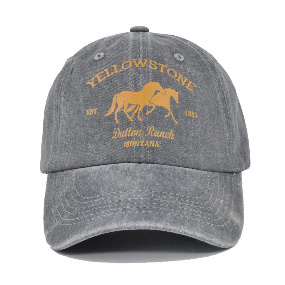 Men's Vintage American Western Yellowstone Print Cap