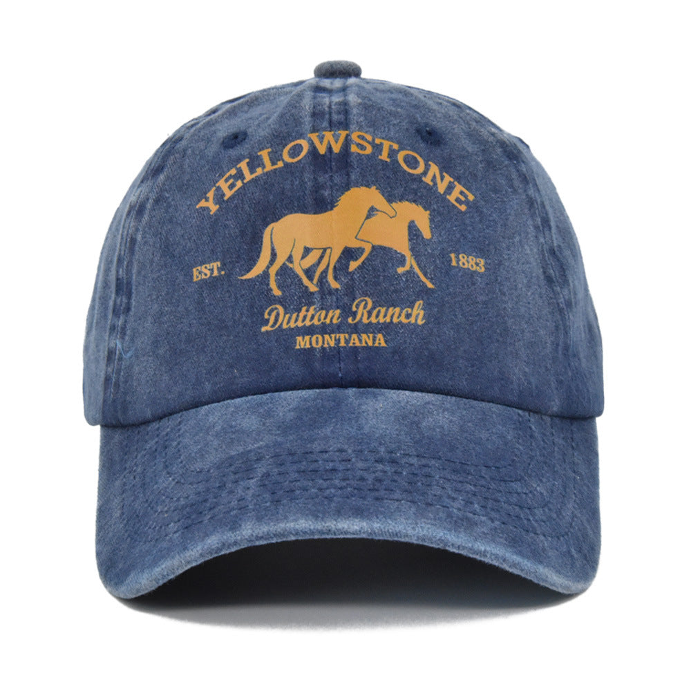 Men's Vintage American Western Yellowstone Print Cap