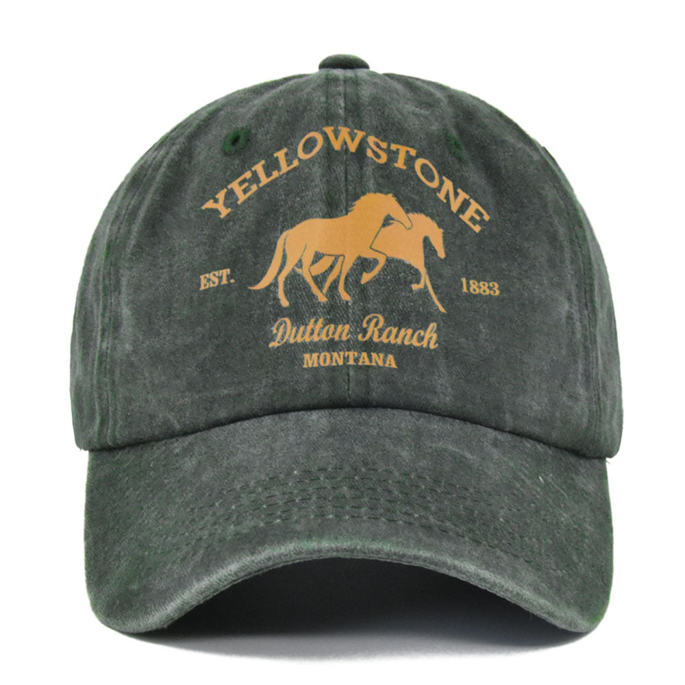 Men's Vintage American Western Yellowstone Print Cap