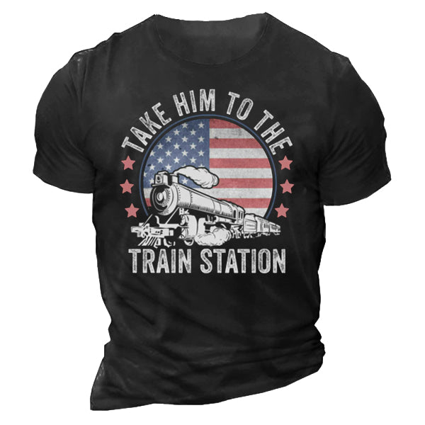 Yellowstone T Shirt Take Him To The Train Station Men's T-Shirt