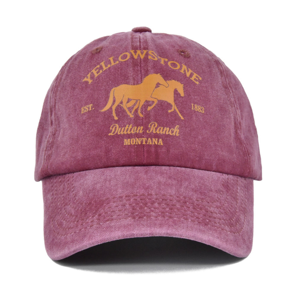 Men's Vintage American Western Yellowstone Print Cap