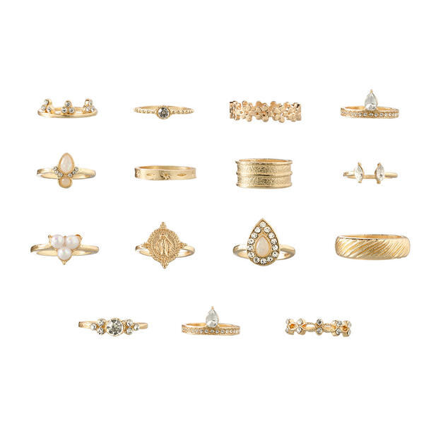 Unique Exquisite Alloy Jewelry Sets Rings (Set of 15 pairs)