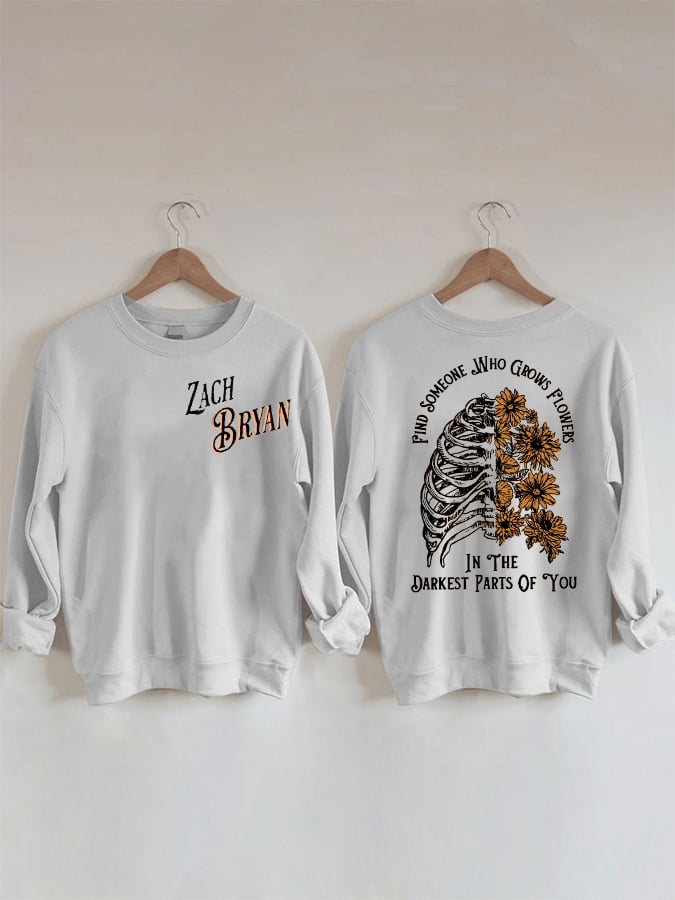 Women's 'Find Someone Who Grows Flowers In The Darkest Parts Of You' Reversible Print Sweatshirt