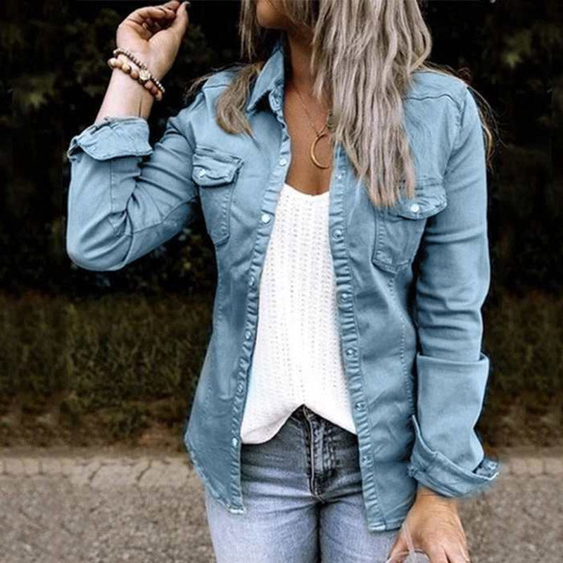 Solid Color Long Sleeve Casual Jacket