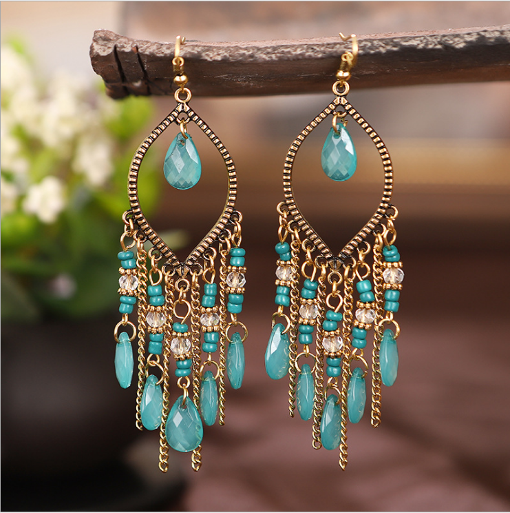 Wisherryy Ladies Casual Hollow Chain Earrings