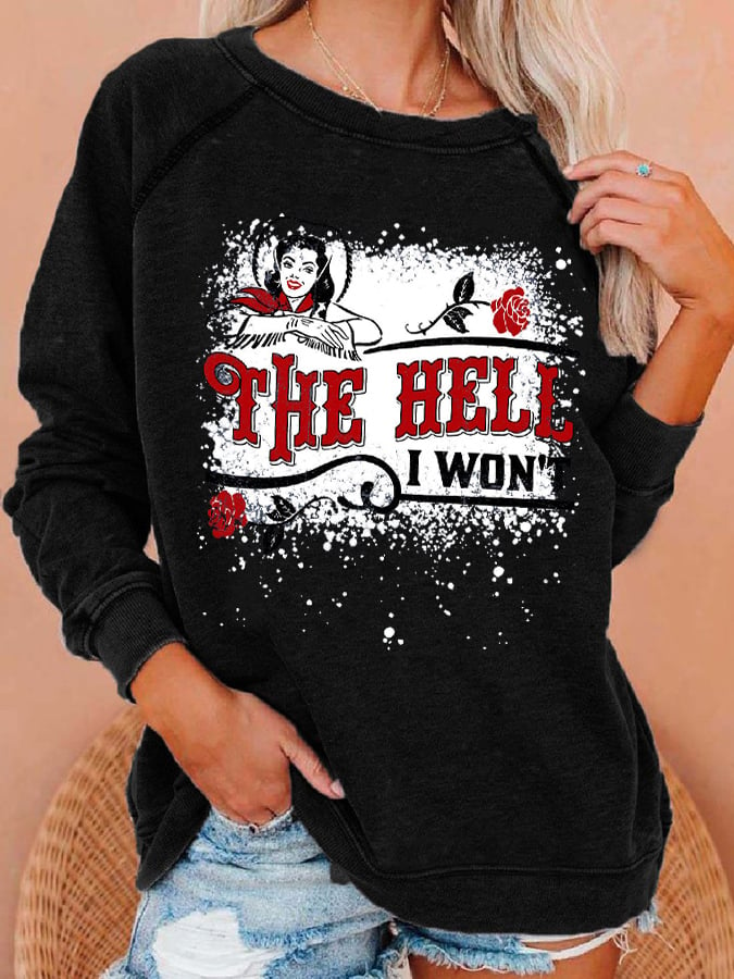 Women's Cowgirl The Hell I Won't Print Long Sleeve Top