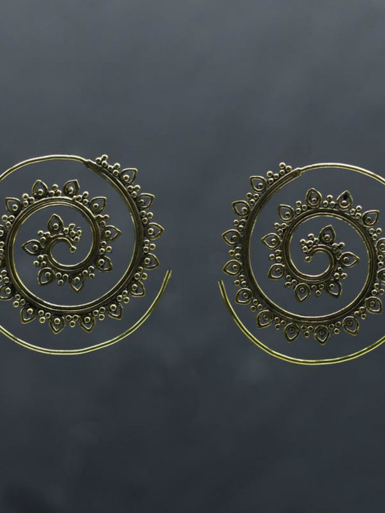 Wisherryy Vintage Mandala Inspired Spiral Earrings