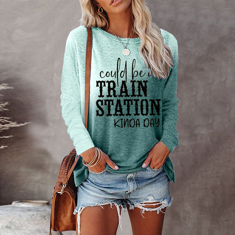 Could Be A Train Station Kinda Day Tie Dye Print T-Shirt