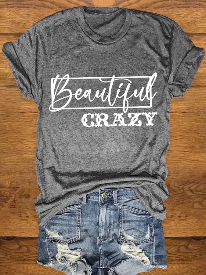 Women's Casual Beautiful CRAZY Print T-shirt