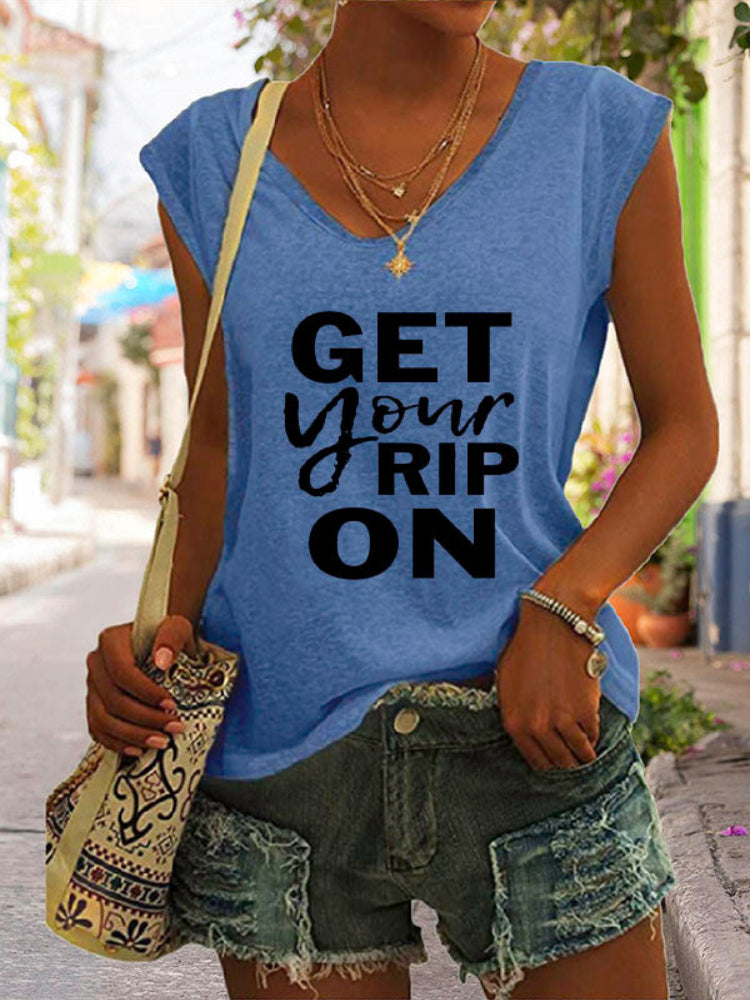 Get Your Rip On Graphic Claws Cap Sleeve Tank Top