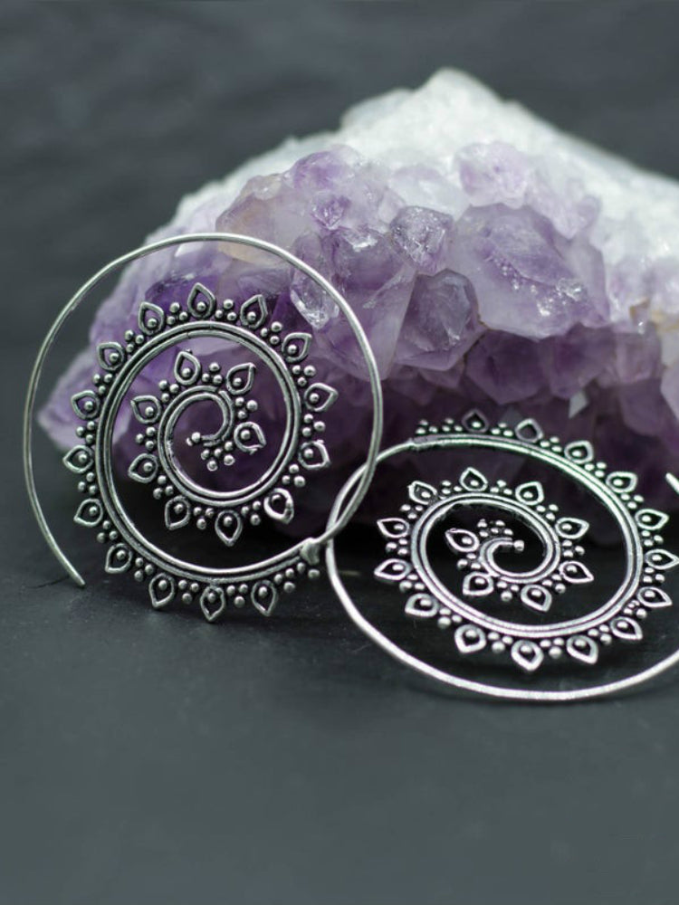 Wisherryy Vintage Mandala Inspired Spiral Earrings