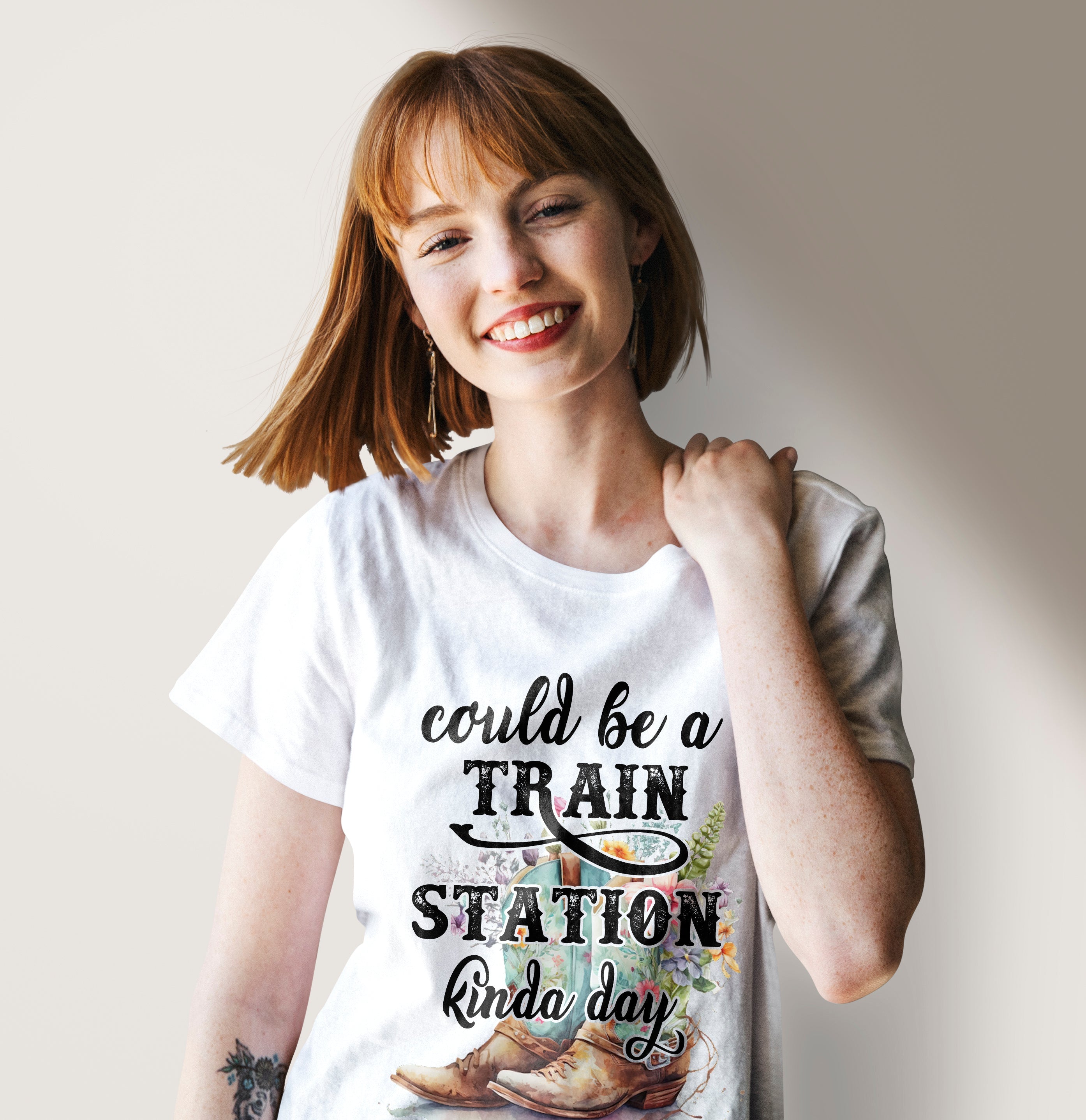 Women T-shirt, Western Shirt, Could Be A Train Station Kinda Day T-Shirt