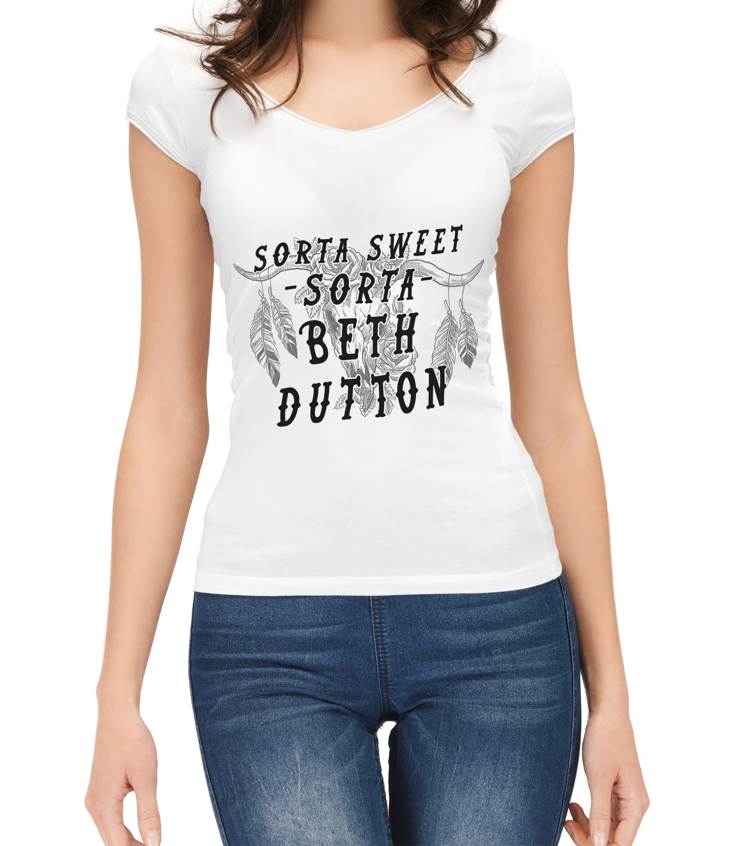 Women T-shirt, Western Shirt, Sorta Sweet Beth Dutton T-Shirt