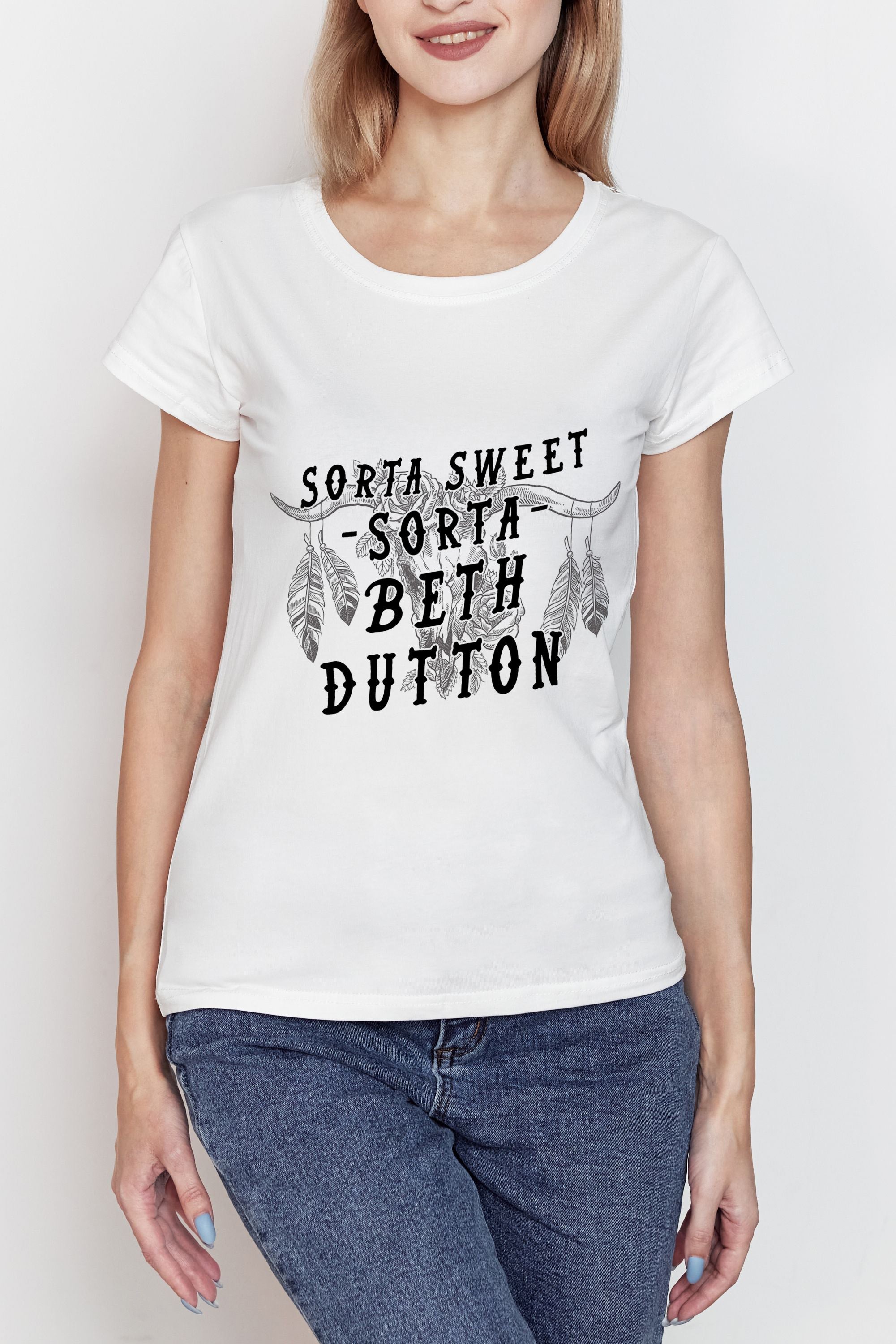 Women T-shirt, Western Shirt, Sorta Sweet Beth Dutton T-Shirt