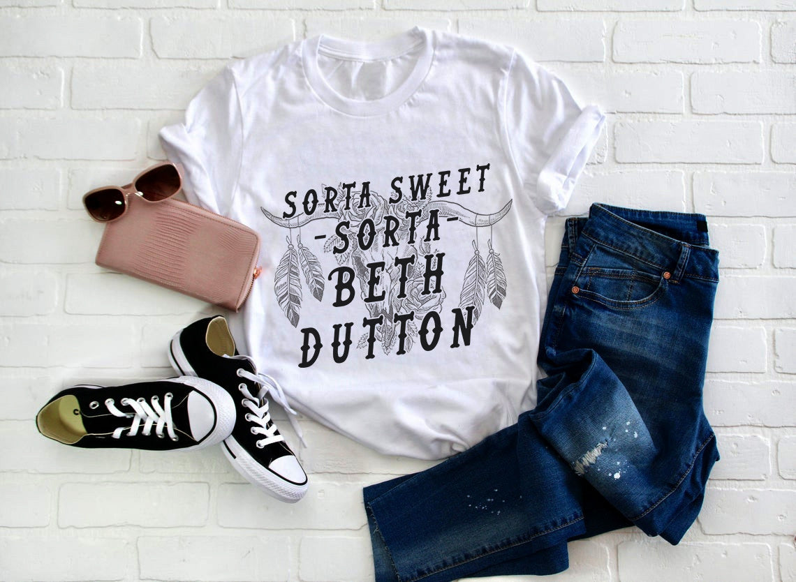 Women T-shirt, Western Shirt, Sorta Sweet Beth Dutton T-Shirt