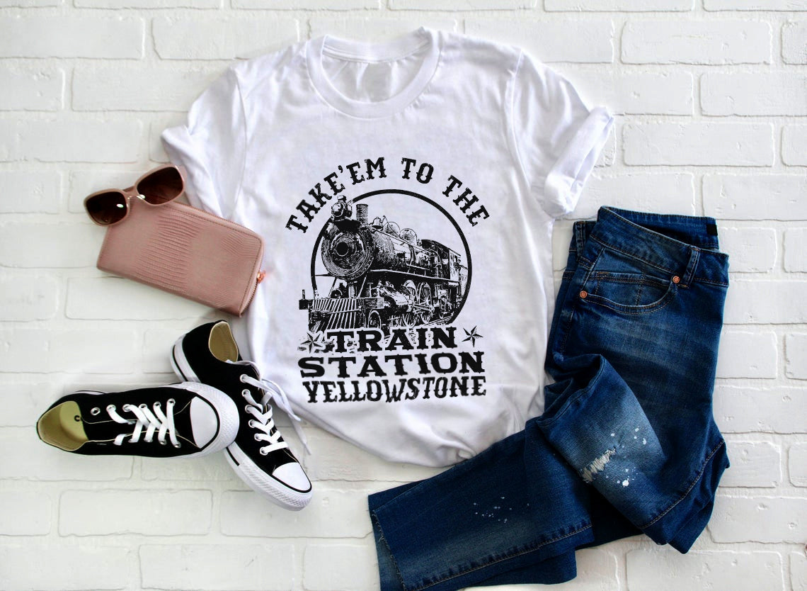 Unisex T-shirt, Western Shirt, Take Them To The Train Station T-Shirt