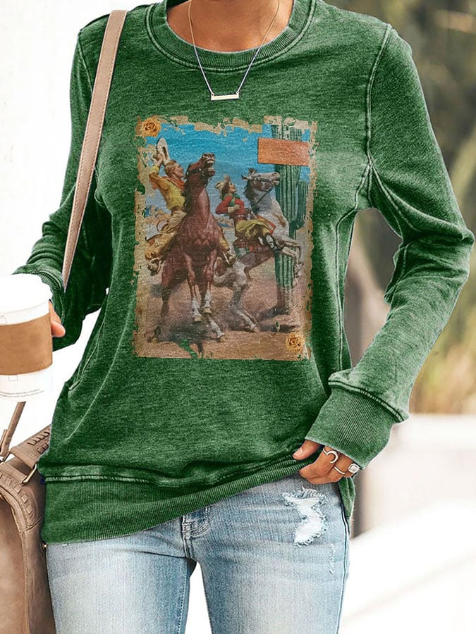 Casual Print Long Sleeve Sweatshirt