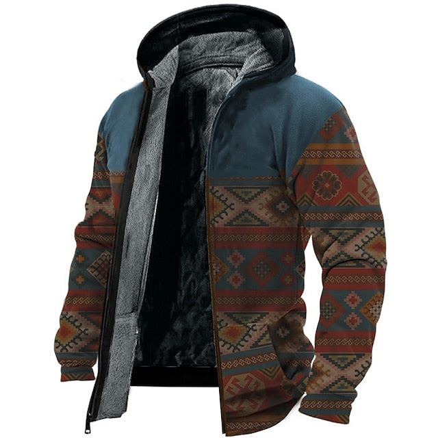 Men's Tribal Graphic Fleece Hoodie - Streetwear Designer