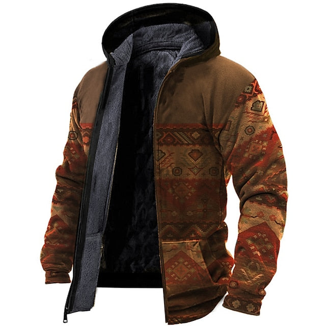 Men's Tribal Graphic Fleece Hoodie - Streetwear Designer