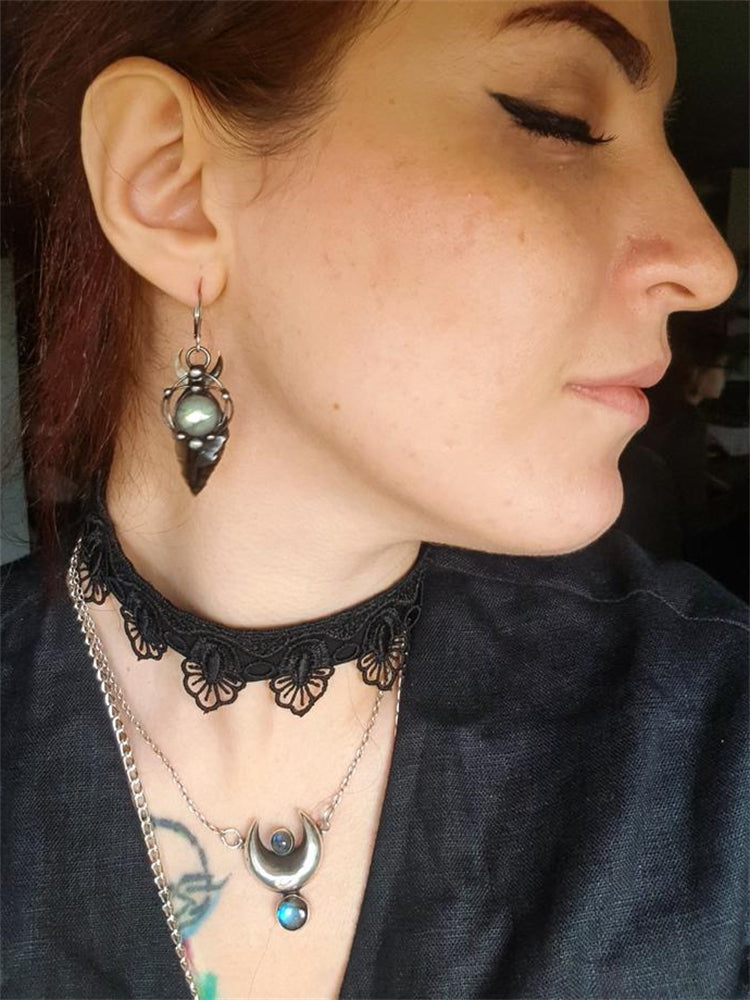 Wisherryy Vintage Witch Inspired Natural Stone Earrings