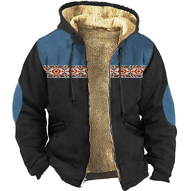 Classic Men's 3D Print Zip Hoodie - Designer Winter Fleece