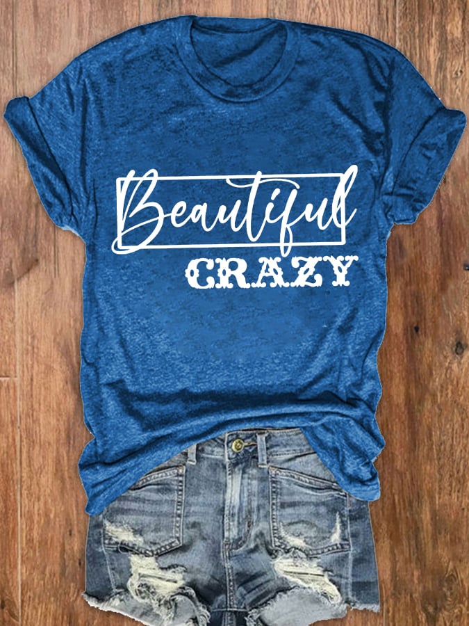 Women's Casual Beautiful CRAZY Print T-shirt