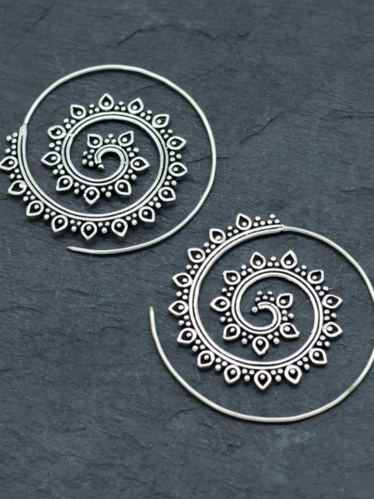 Wisherryy Vintage Mandala Inspired Spiral Earrings