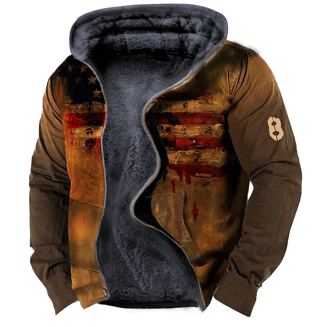 Men's National Flag Graphic Hoodie - Daily & Sports Fleece Jacket