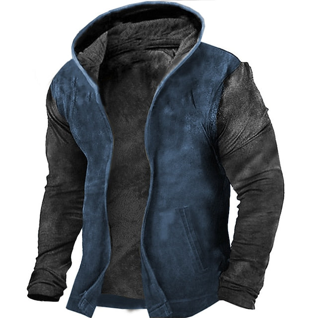 Men's Distressed Graphic Fleece Hoodie - Sports & Daily Wear