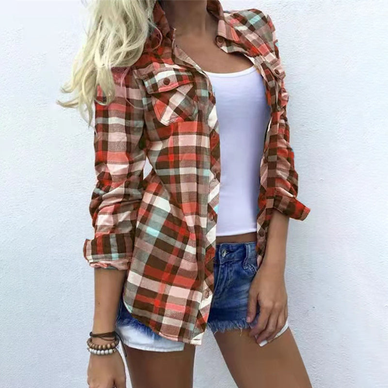 Vintage Check Long Sleeve Casual Shirt