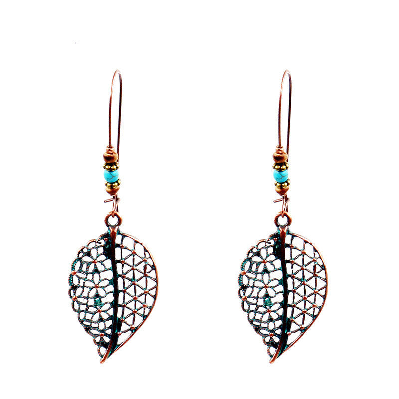 Wisherryy Alloy Creative Big Ear Hook Turquoise Earrings