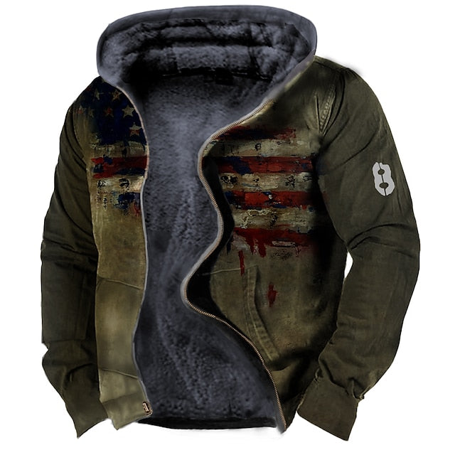 Men's National Flag Graphic Hoodie - Daily & Sports Fleece Jacket