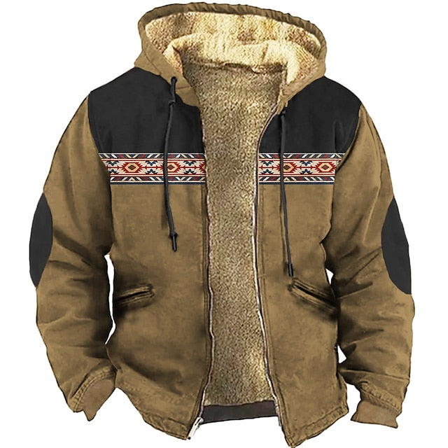 Classic Men's 3D Print Zip Hoodie - Designer Winter Fleece