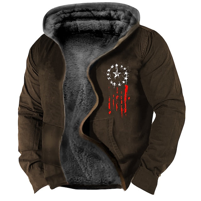 Men's National Flag Graphic Hoodie - Daily & Sports Fleece Jacket