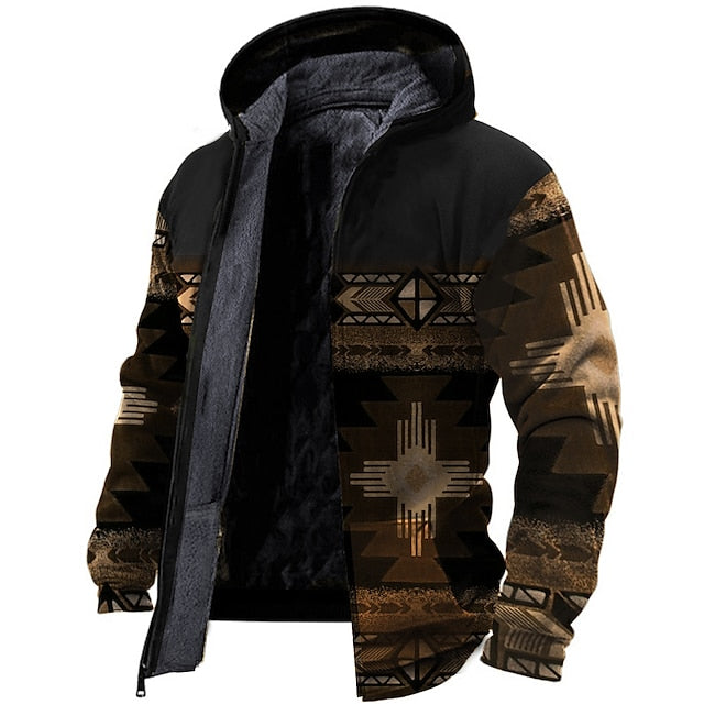 Men's Tribal Graphic Fleece Hoodie - Streetwear Designer